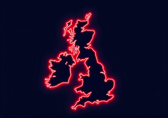Stylized dark mode map showing United Kingdom territory