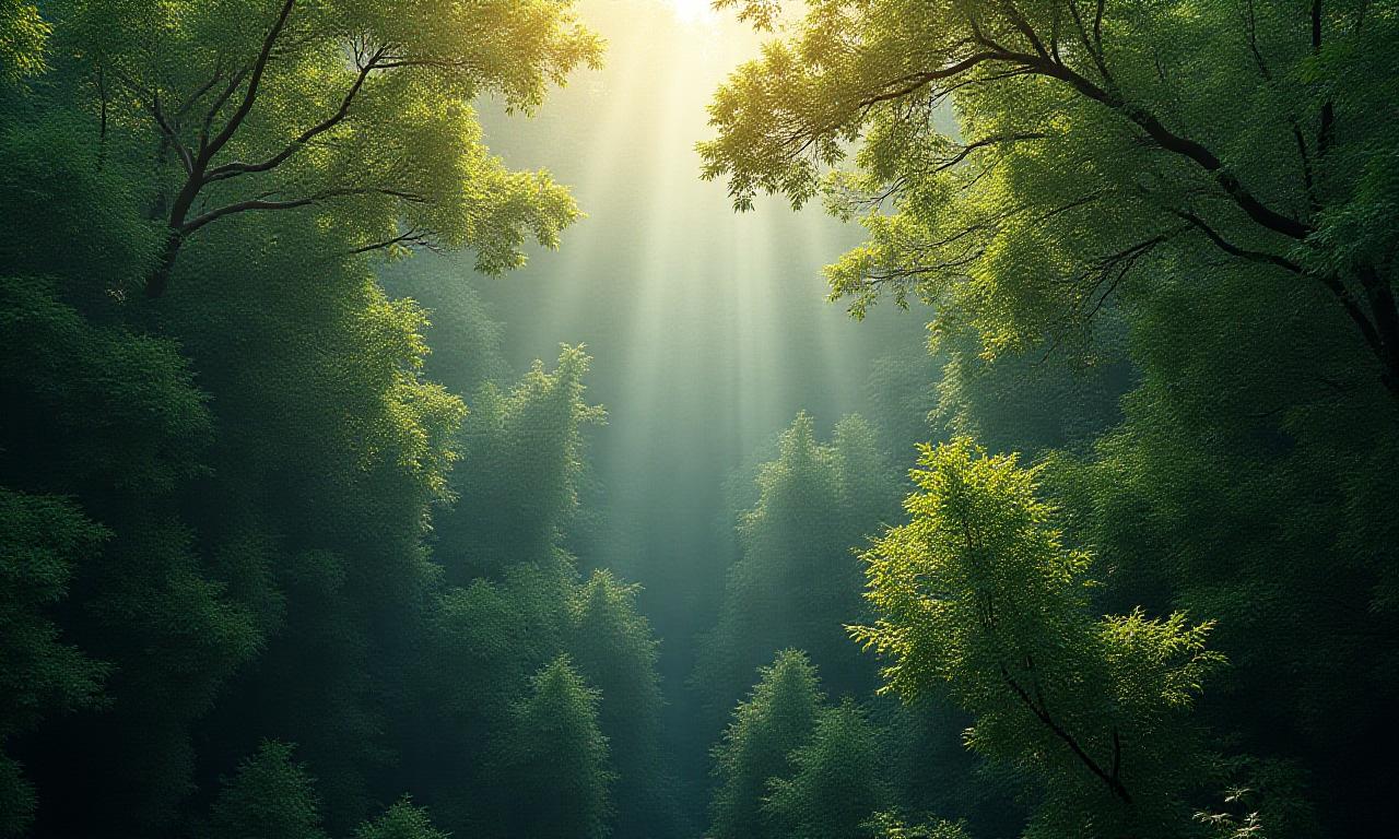 Lush digital forest canopy representing data safety